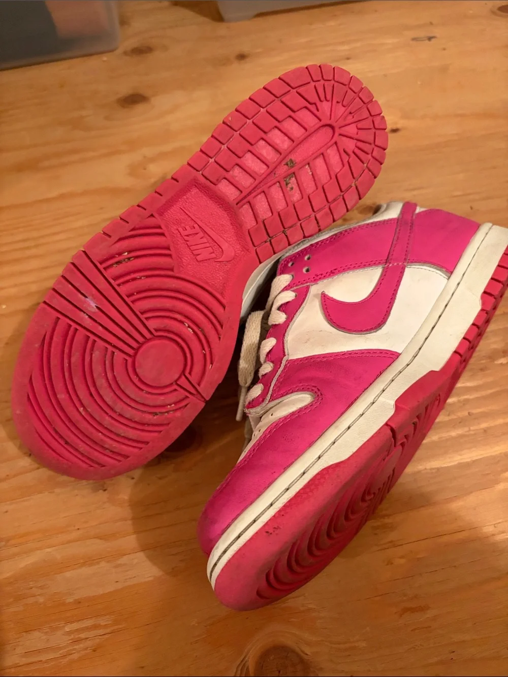 Nike Dunk White and Pink Low-Top Sneakers